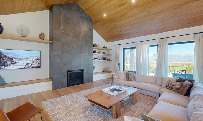 Granby House | Modern home with a hot tub, washer/dryer & spacious deck