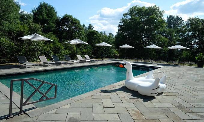 Chatham House | Modern home with Catskill views, guesthouse and heated pool near Chatham/Hudson