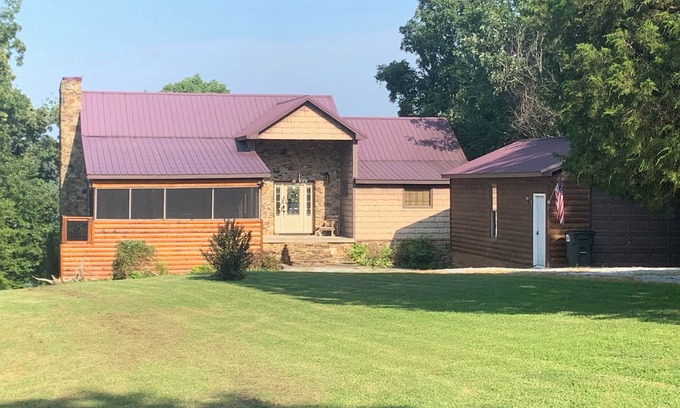 Falls of Rough Cabin | Modern Lakefront Log Cabin on Rough River Lake