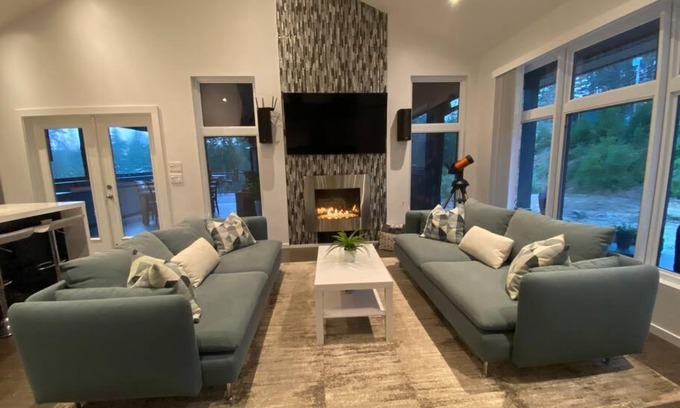 Shawnigan Lake House | Modern lanai house, Trans Canada Trail adjacent.