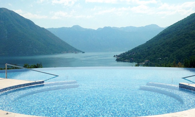 Donji Morinj Apartment | Modern Lux Lavender Bay Resort Apartment - with infinity pool, sauna, amenities
