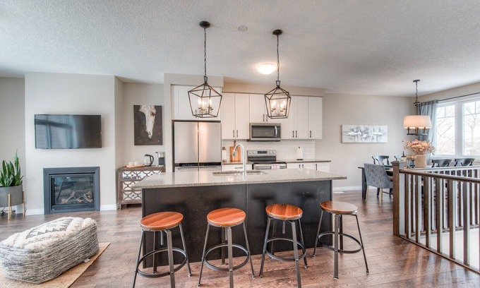 Rosemount House | modern master bedroom with private bathroom