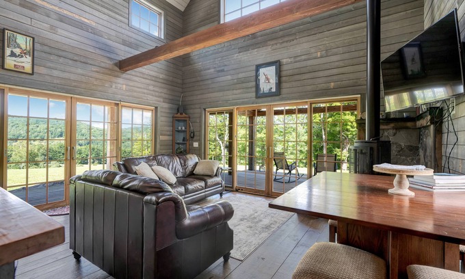 Brownsville Cabin | Modern Mt. Ascutney Cabin - Views, Fireplace, Chef’s Kitchen, Pets Welcome
