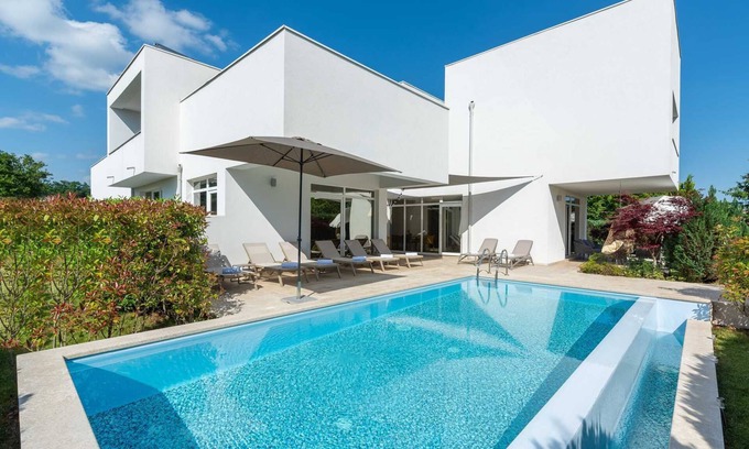 Municipality of Zminj Villa | Modern Villa with Heated Indoor and Outdoor Pool for up to 8 Guests