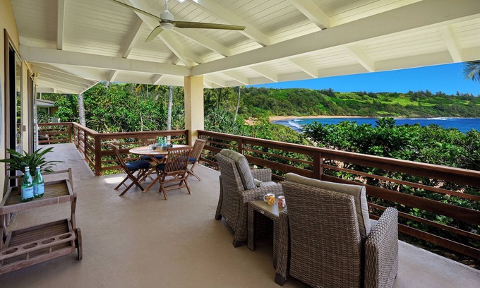 Kilauea House | Moloaa Bay Villa, impressive home on secluded white sand beach