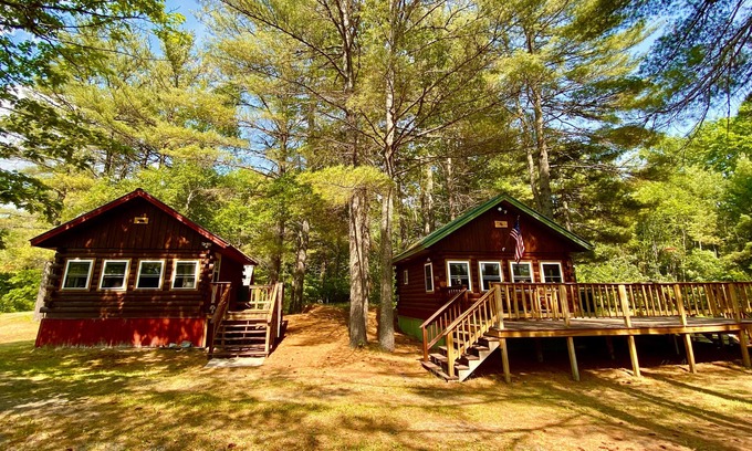 Penobscot County Cabin | Moose's Lair 1 Bed/1 Bath Charming Rustic Log Cabin