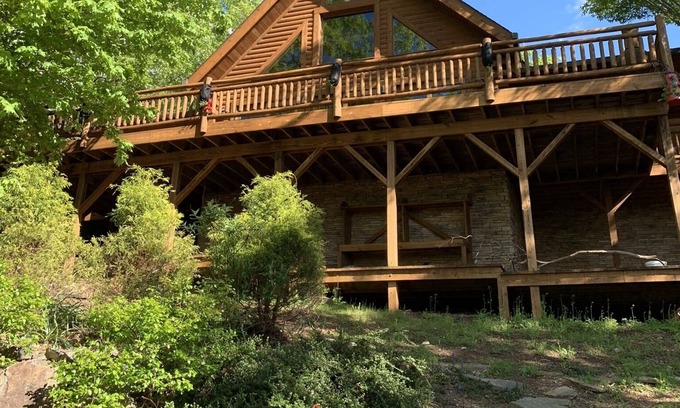 Southmont Cabin | Mountain Cabin on High Rock Lake w lake access and amazing views Full bar hottub