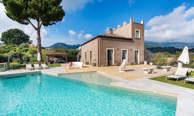 Zafferana Etnea Villa | My Rental Homes - Villa Magical Tower with pool with panoramic views and Spa Area