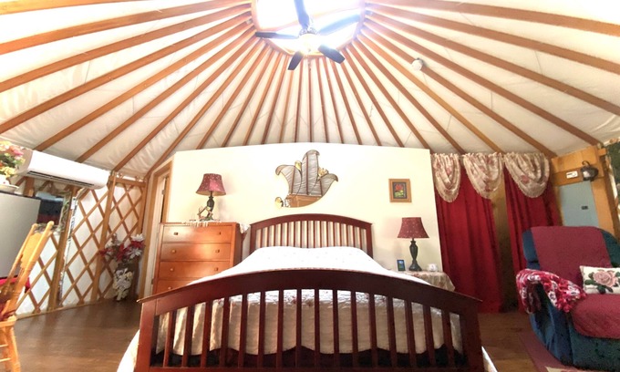 Veneta Bed & Breakfast | Mystical Rose is a whimsical flower themed & fully furnished Yurt.