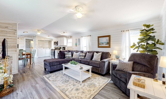 Montego Bay House | Nautical-themed home with patio, full kitchen, washer/dryer, WiFi, & Netflix