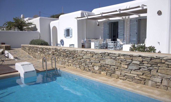 Drios House | Near Golden Beach - Villa with private Pool and amazing view to the Aegean
