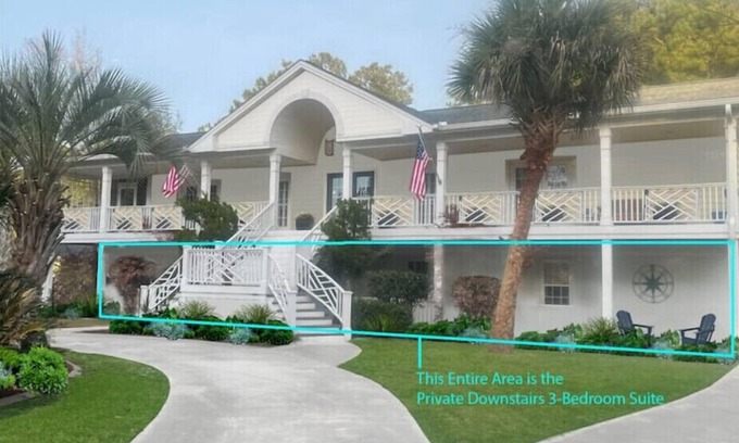 Morehead City Apartment | New 3 BR/2 bath Suite. Near Historic Beaufort. Kitchen, W/D, extras! No stairs.