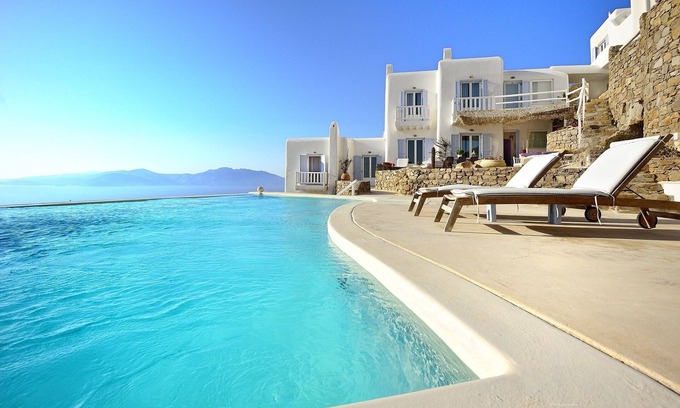 Faros Armenistis Villa | NEW Boutique Villa Aquata Best Sunset Private pool with hydromassage
