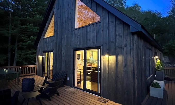 Parksville Cabin | new catskills cabin with custom sauna, cedar hot tub, gym, and game room