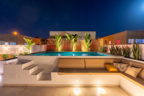 Palm-Mar Villa | NEW Designer Villa Heated Pool & Sunset Rooftop Airconditioning