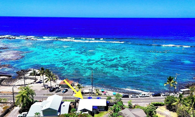 Kahaluu Bay House | New Listing! Gated Beachfront! Snorkeling/Surfing!