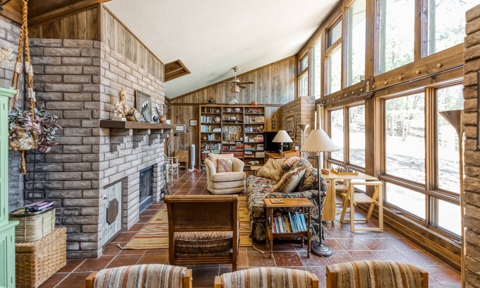Angel Fire House | New listing! Lovely home filled with character w/ cozy fireplace and large patio