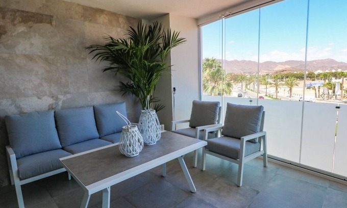 San Juan de los Terreros Apartment | New, modern and central apartment two minutes from the beach.