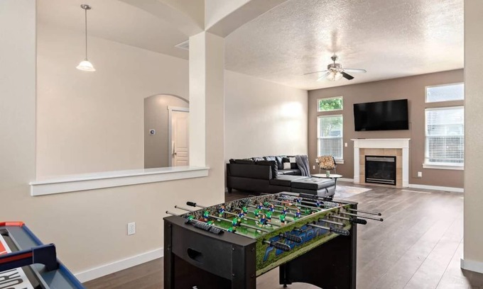 Meridian House | NEW! Modern Meridian vacation home - Foosball, Air Hockey, Steps from POOL