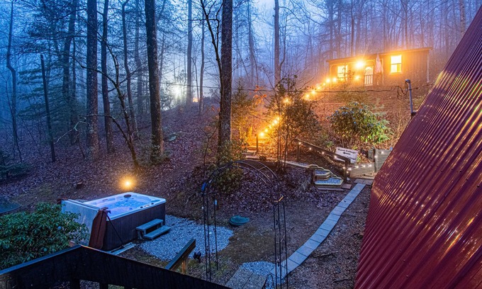 Black Mountain Cabin | New Mountain Retreat A-Frame by Lake Lure With Hot Tub