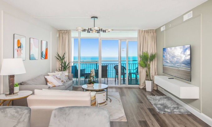 Downtown Myrtle Beach Apartment | New Peaceful Oceanfront 2BR Retreat with Gorgeous Views