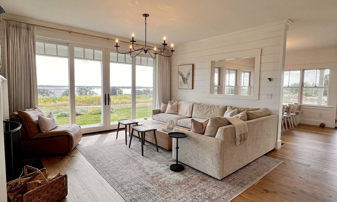 Adamsville House | New rental! Breathtaking views. Overlooking Westport Harbor. Minutes to beaches.