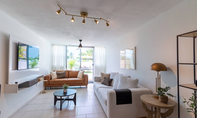 Yeguada Apartment | NEW Spacious Garden Haven 3BR Near The Beach - 5 Min Drive