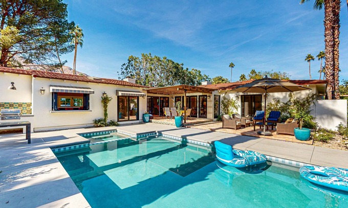 The Movie Colony House | New, Spanish Colonial Revival Estate Dog FriendlY with Pool, Pickleball