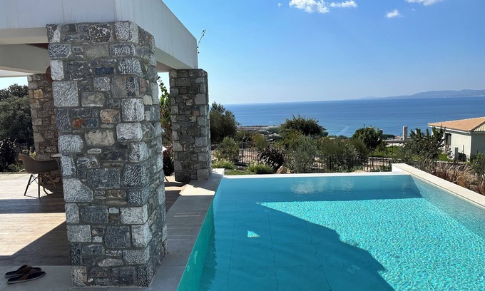 Lindos House | New top house over pefkos with beautiful view, excl. pool on a private huge plot
