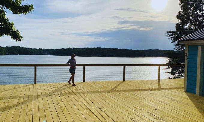 Steele Creek Cabin | New Waterfront Cabin on the Large Sundeck #21