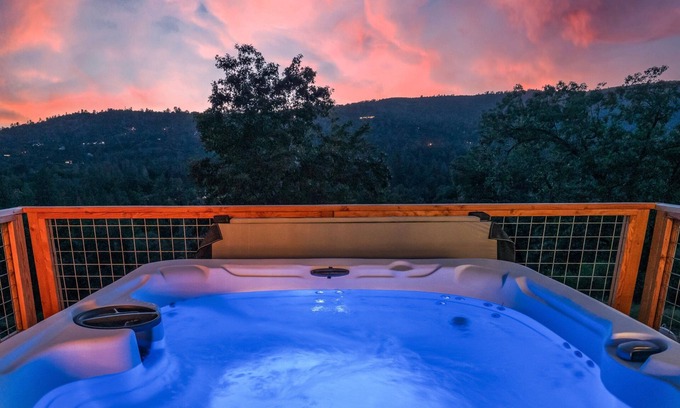 Yosemite Forks Cabin | New! Yosemite Family Ranch w/hot tub/views/EV/playground!