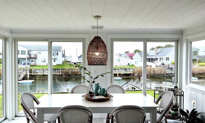 West Dennis House | Newly furnished, sunny waterfront house with dock and walking distance to beach!