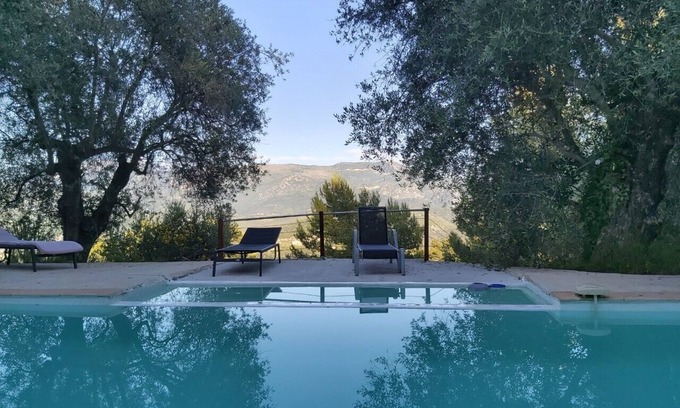 Contes House | Nice peaceful house with swimming pool on the mountains near the sea