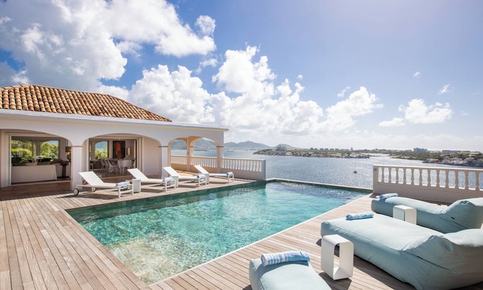 Les Terres Basses Villa | Nouveau : Villa Coco Signature, Vue 180° Lagon-mer