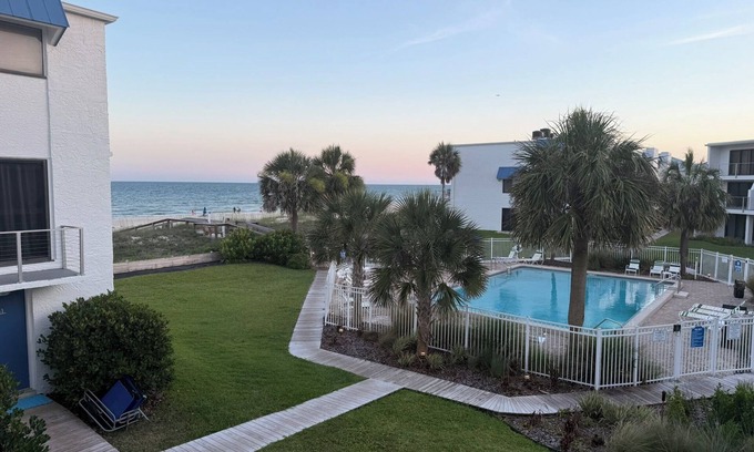 St. George Island Condo | No Road between you and the beach !