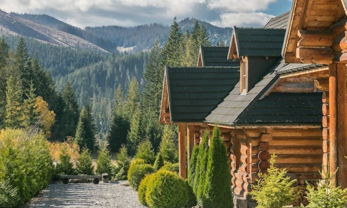 Koscielisko Ski Chalet | Nydala Rustic - 4 bedroom chalet with a fireplace, terrace and mountain views