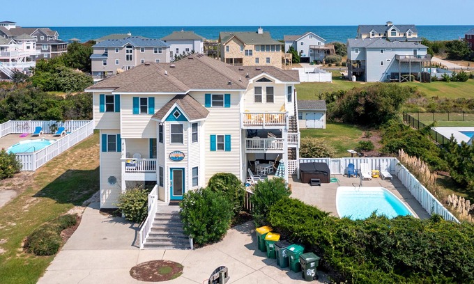 Whalehead Beach House | O'Shinn View: Short Walk to Beach | Pool, Hot Tub