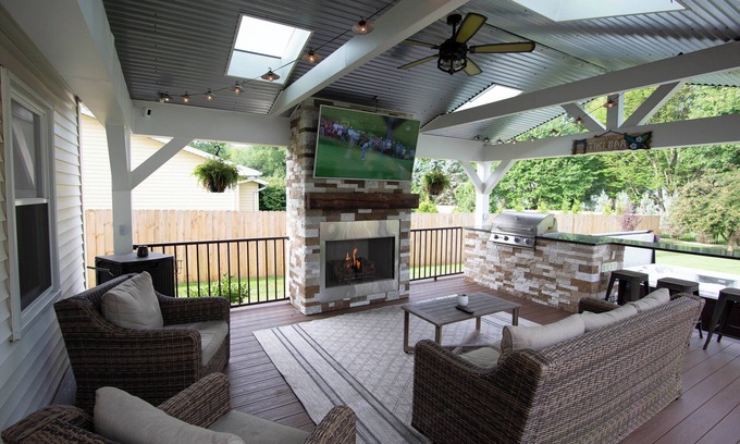 Warren House | Oasis at Avalon Lakes - Hot Tub - Gas Fire Pit - Outdoor livingroom w/gas fire