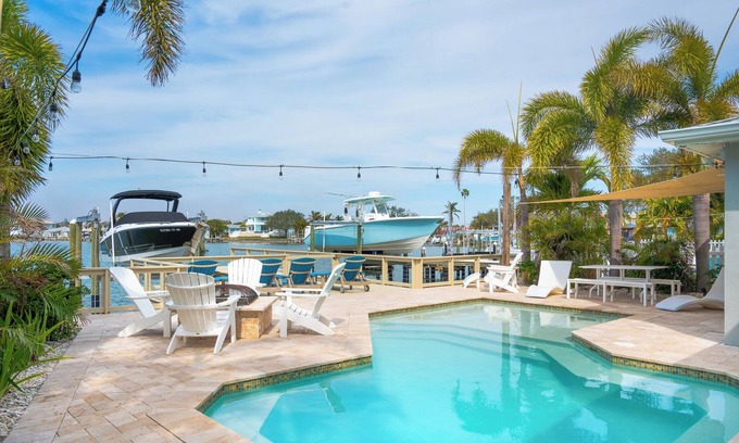Indian Rocks Beach House | Ocean Dreaming: Waterfront Home with Heated Pool, New Dock and Amazing Sunsets!