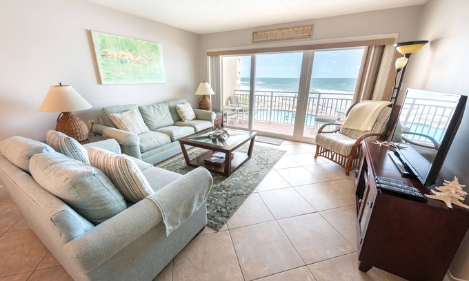 Satellite Beach Condo | Ocean Front Complex -beautiful Ocean Views! Can't Get Any Closer To The Ocean!
