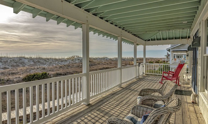 Flora's Bluff House | Ocean front home, access to both clubs and large porches! Breaking Point