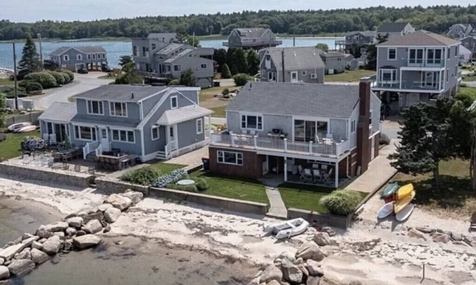 Mattapoisett House | Ocean front, private beach, deck, fire pit, covered patio, paddleboards & more!