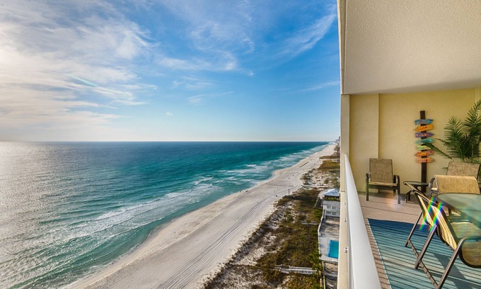 Panama City Beach Condo | Ocean Reef Beautiful Beach Front Condo. Huge Balcony and Beach Service included!