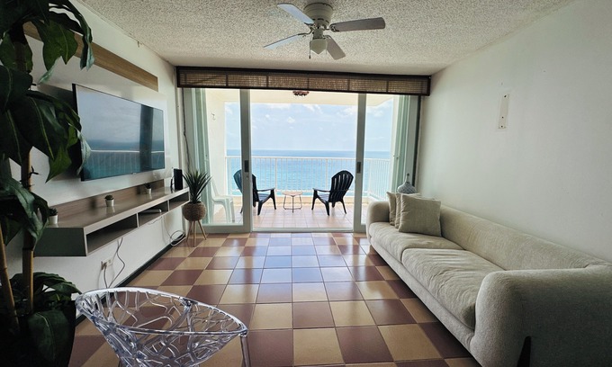 La Pared Condo | Ocean View 2-bedroom condo with WiFi, beach access in the pleasant Luquillo.