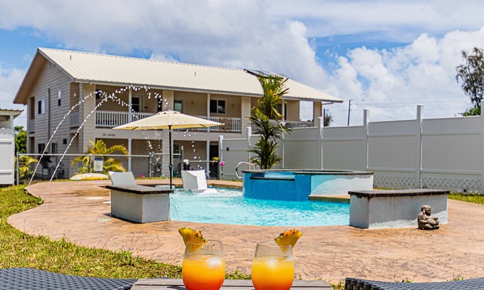 Keaau House | Ocean views, Resort-like pool, hot tub and A/C! This place has it all!