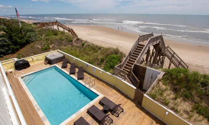 Whalehead Beach House | OCEANFRONT, 12 BRs, Priv Pool, Pool Table, ELEV, OCean Views, Theater Rm, WL853, Out of Office OBX