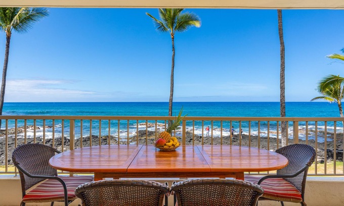 Historic Kailua Village Condo | Oceanfront 2nd Floor Corner Unit. Largest two bedroom that sleeps 5 in beds! D18
