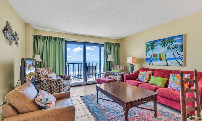 Cherry Grove Beach Condo | Oceanfront 3BR Condo l Springs Towers l Pool l