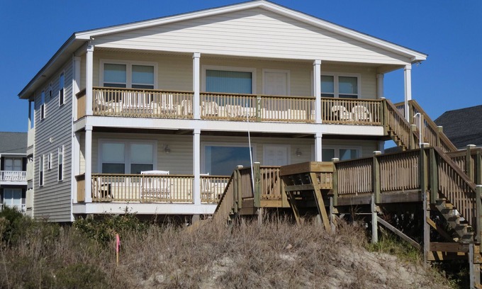 Holden Beach House | Oceanfront 4-8 Bedroom Duplex ("Sunrise" - Top)