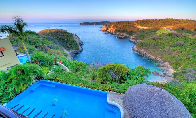 Santa Maria Huatulco Villa | Oceanfront Beach View Villa on Violin Bay near Santa Cruz